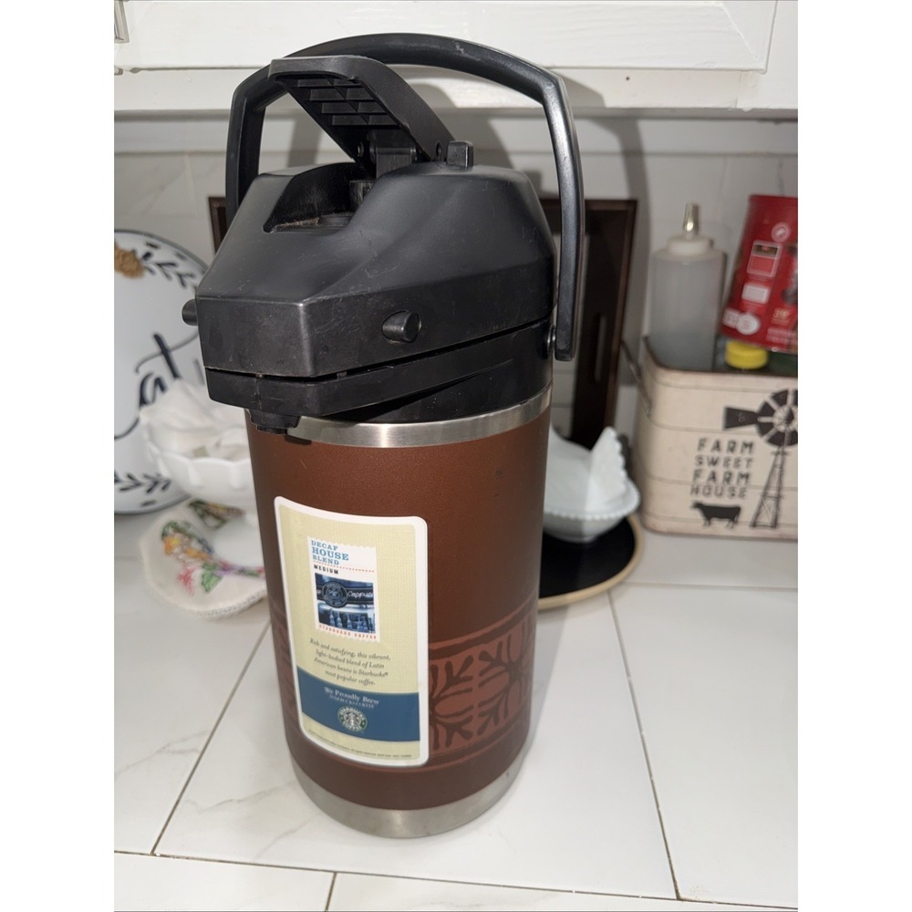 Rare Vintage Starbucks Thermal Dispenser Air Pot 4 Liter Commercial Restaurant‎